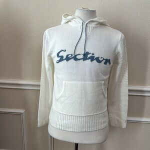 Spyder’s SECTION HOODED SWEATER - Ivory/Blue * kangaroo pocket